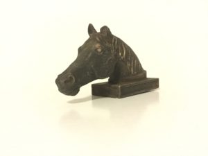 Head of a Horse, Birmingham Museums, Birmingham, England, aluminum with black patina applied hot.