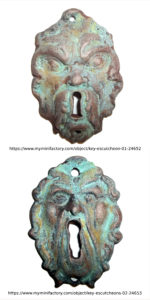 Copper Door Escucheons with Tiffany Green Patina, models by Scan the World